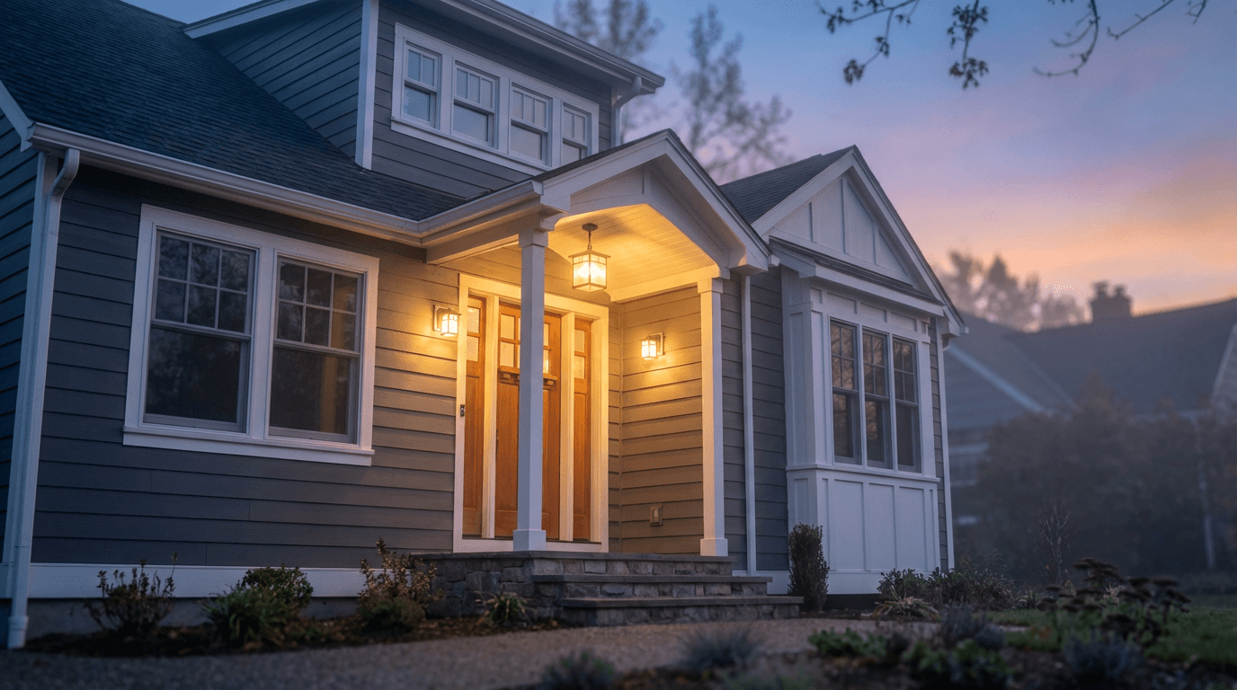 Well-kept Toronto home exterior with neat front porch and garden